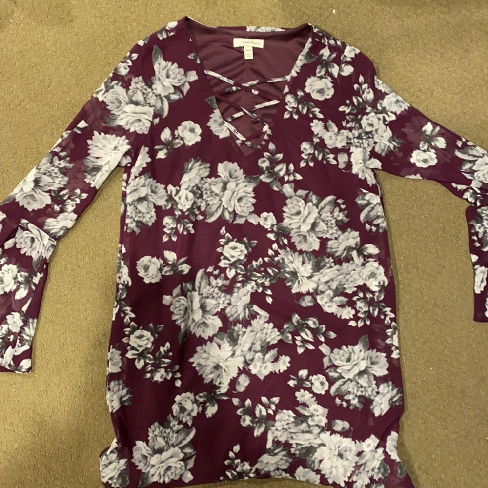 cute maroon flower dress
